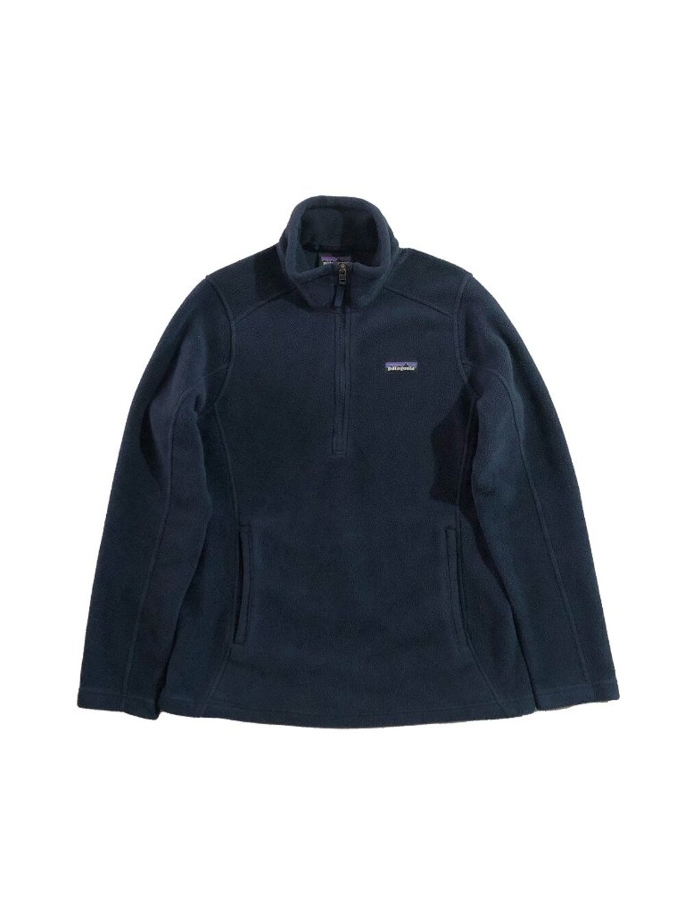 Patagonia Fleece Sweater Womens Size M Navy Blue Micro D Quarter Zip Pullover